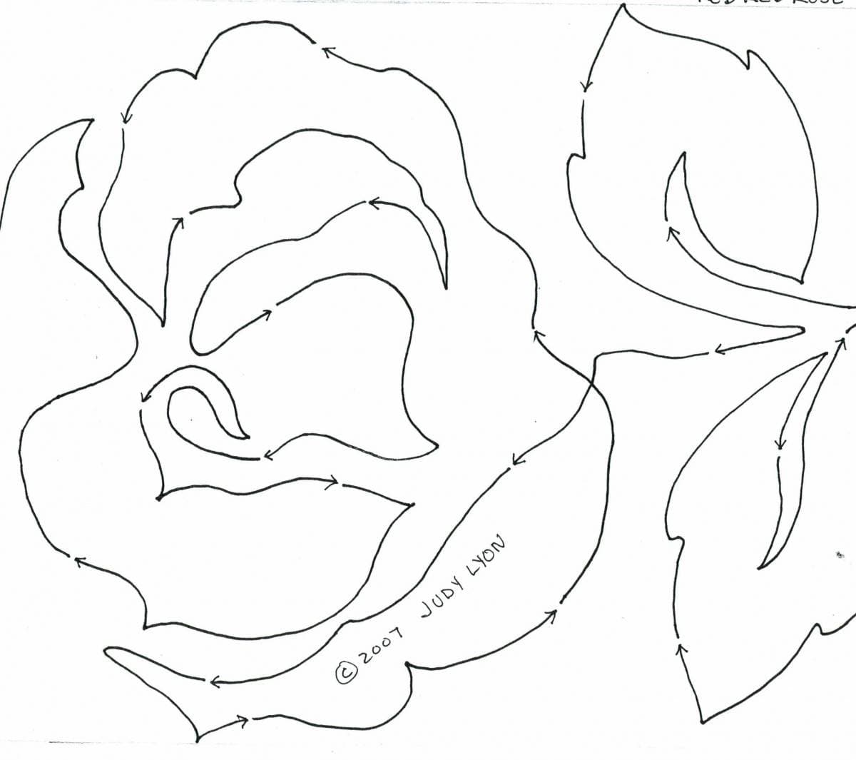 Rosebud Striped with Little Red Rose 6
