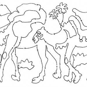 Camel Train Border Pattern