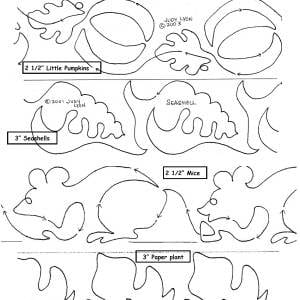 4 Little Patterns: seashells, leaves, pumpkins and mice 2 1/2