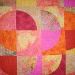 Indonesian Puppets Quilt closeup showing Jungle Foliage between rows