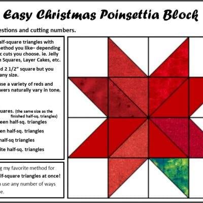 *FREE* Easy Christmas Poinsettia Block PDF