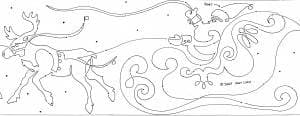 Santa's Flight sleigh and 1 reindeer reduced