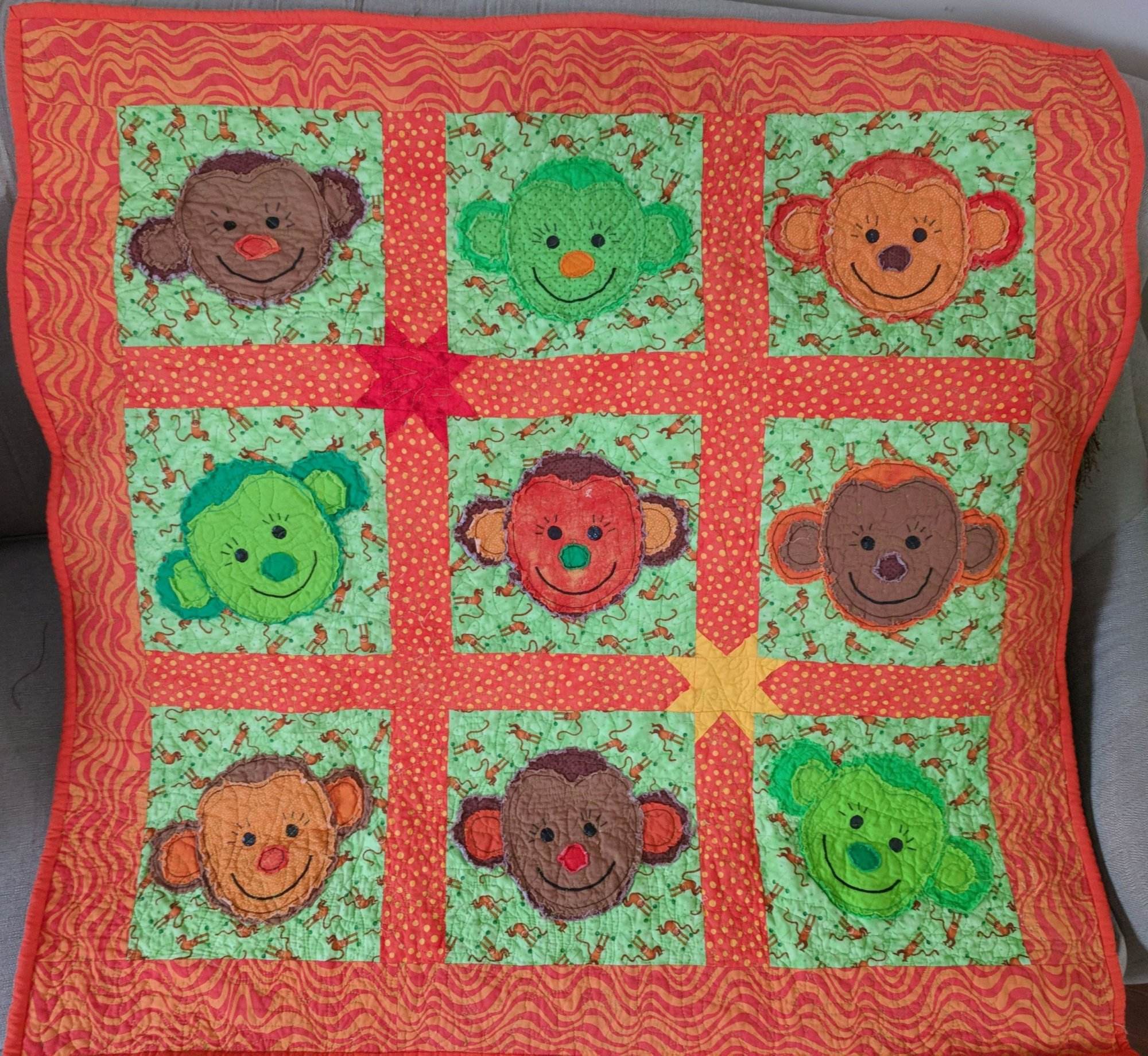 Monkey Fun Quilt w/ Sockey Monkey variation - Image 7