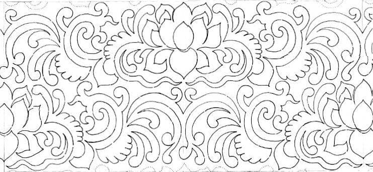 Lotus Blossom Edge to edge - 2 interlocking 9