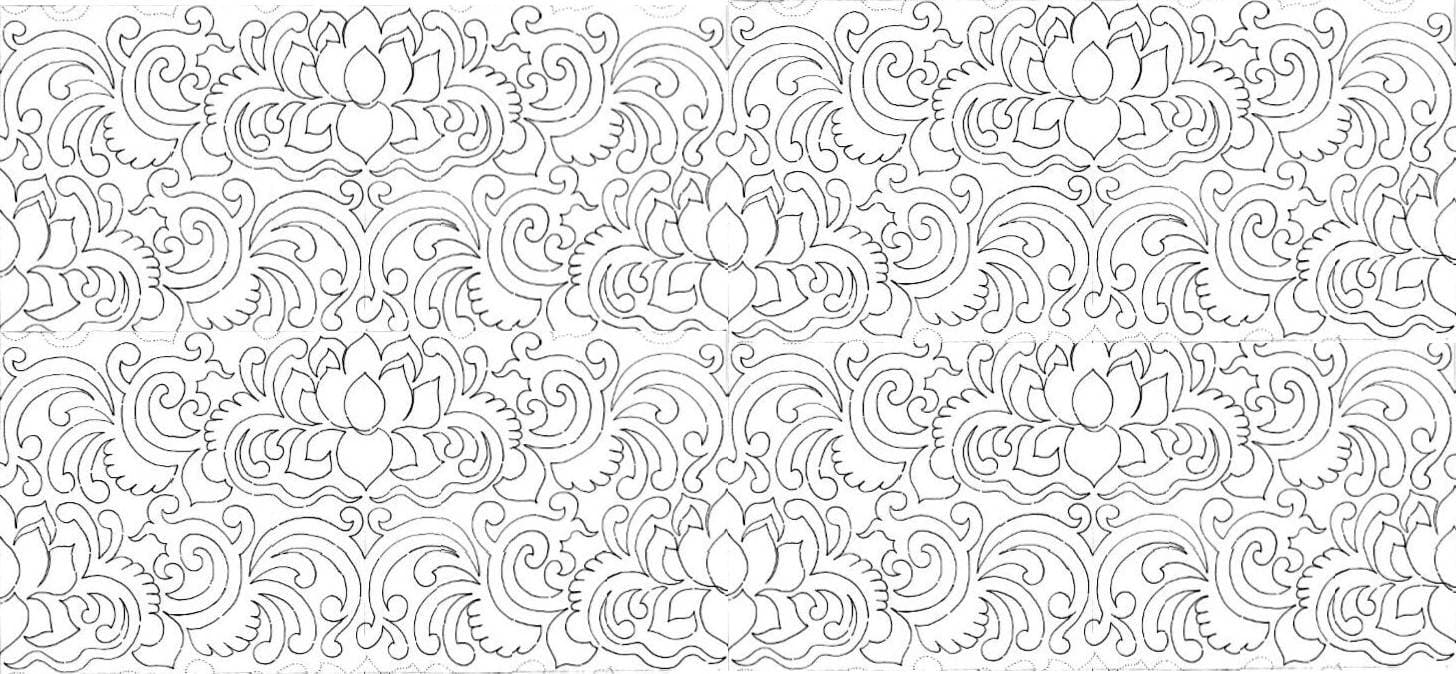 Lotus Blossom Edge to edge - 2 interlocking 9