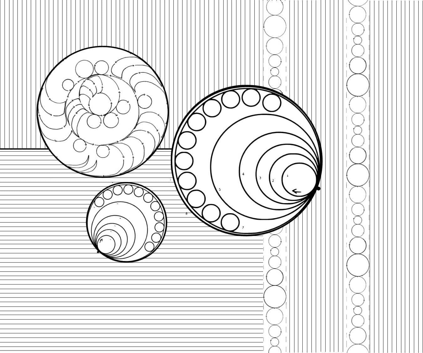 Circular Motion- three 2-inch sashings, 8