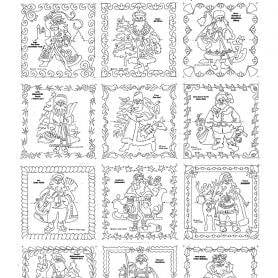 12 Santas for Embroidery Machine Redwork- set of 12!