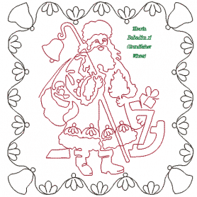 Santa Albania Redwork: Digital Embroidery Files or PDF Printable Paper File