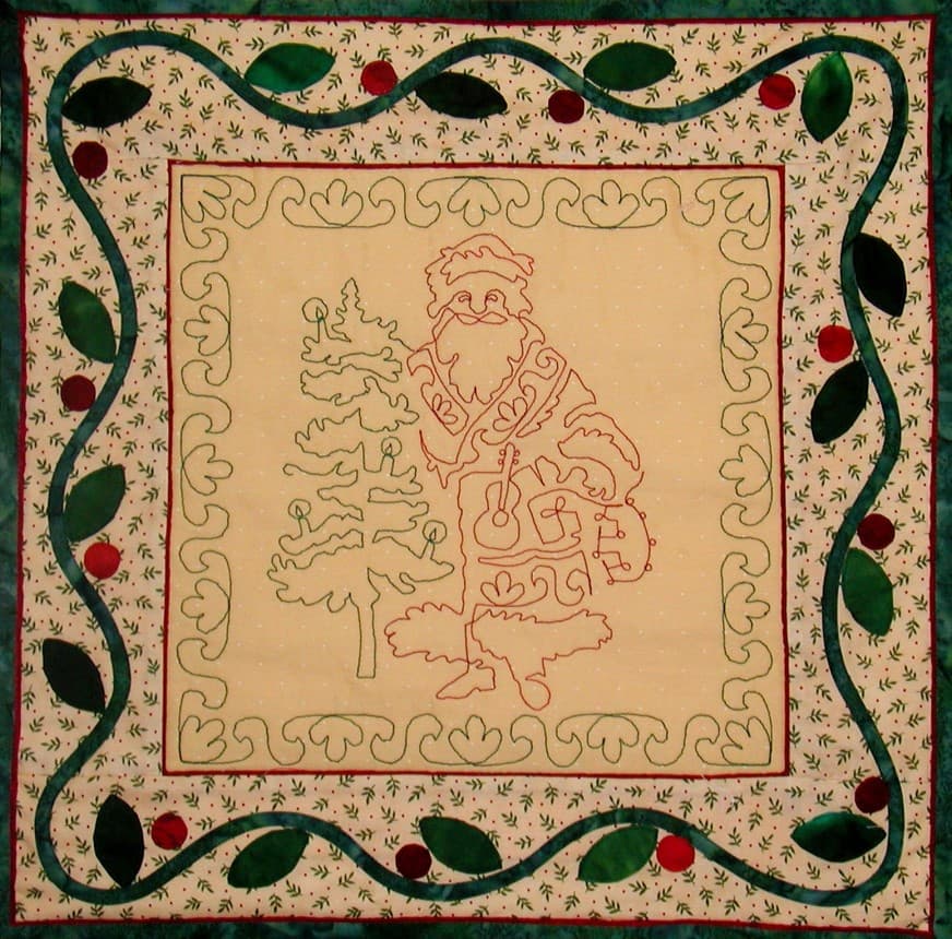 Santa Ukraine Redwork: Digital Embroidery Files or PDF Printable Paper