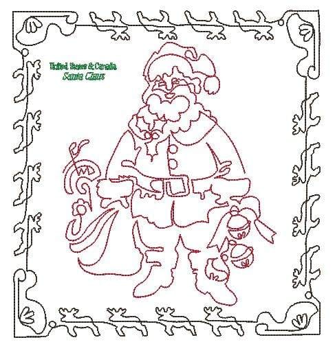 12 Santas for Embroidery Machine Redwork- set of 12! - Image 15