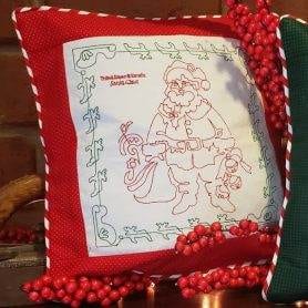 Santa United States & Canada Redwork: Digital Embroidery Files or PDF Printable Paper