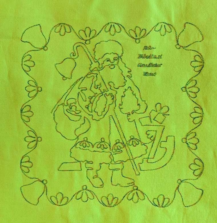 Santa Albania Redwork: Digital Embroidery Files or PDF Printable Paper File - Image 2