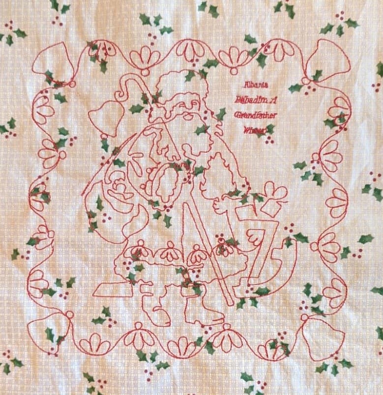 Santa Albania Redwork: Digital Embroidery Files or PDF Printable Paper File - Image 5