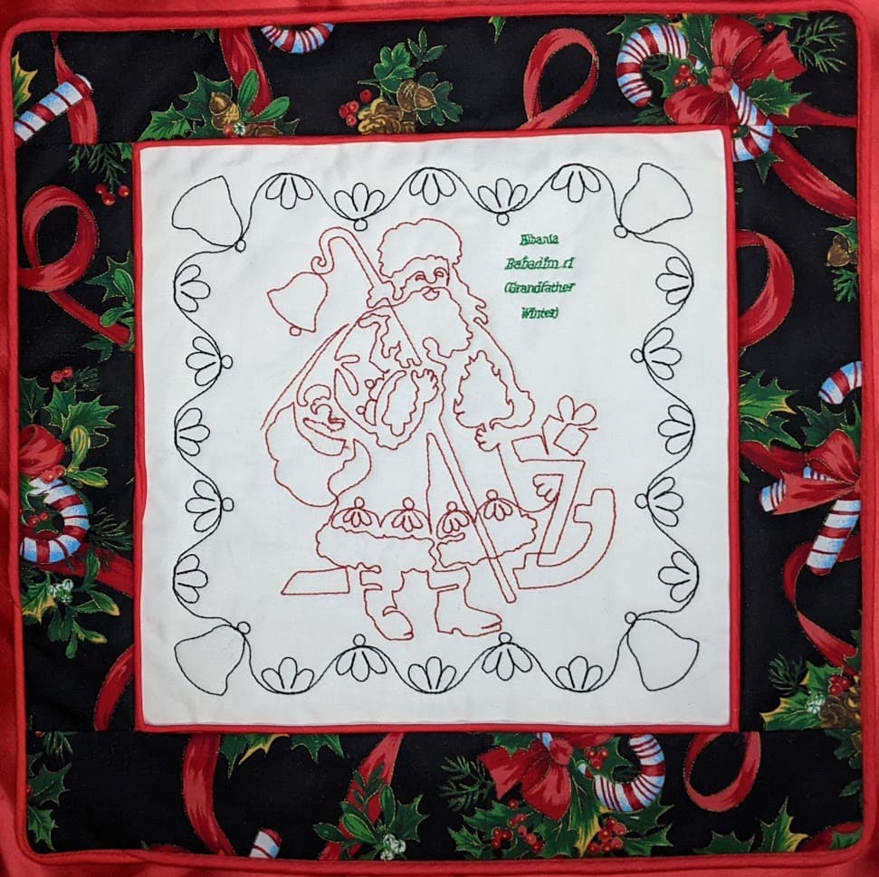Santa Albania Redwork: Digital Embroidery Files or PDF Printable Paper File - Image 4