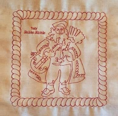 12 Santas for Embroidery Machine Redwork- set of 12! - Image 3