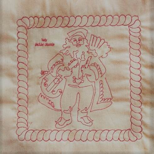 Santa Italy Redwork: Digital Embroidery Files or Printable PDF for Paper - Image 2