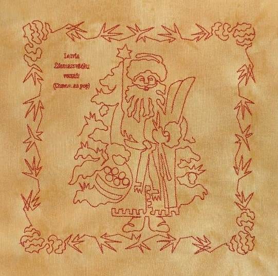 12 Santas for Embroidery Machine Redwork- set of 12! - Image 6