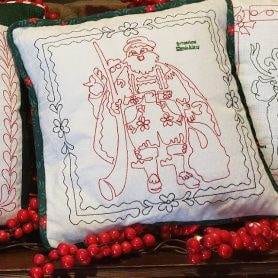 Santa Switzerland Redwork: Digital Embroidery files or PDF Printable Paper