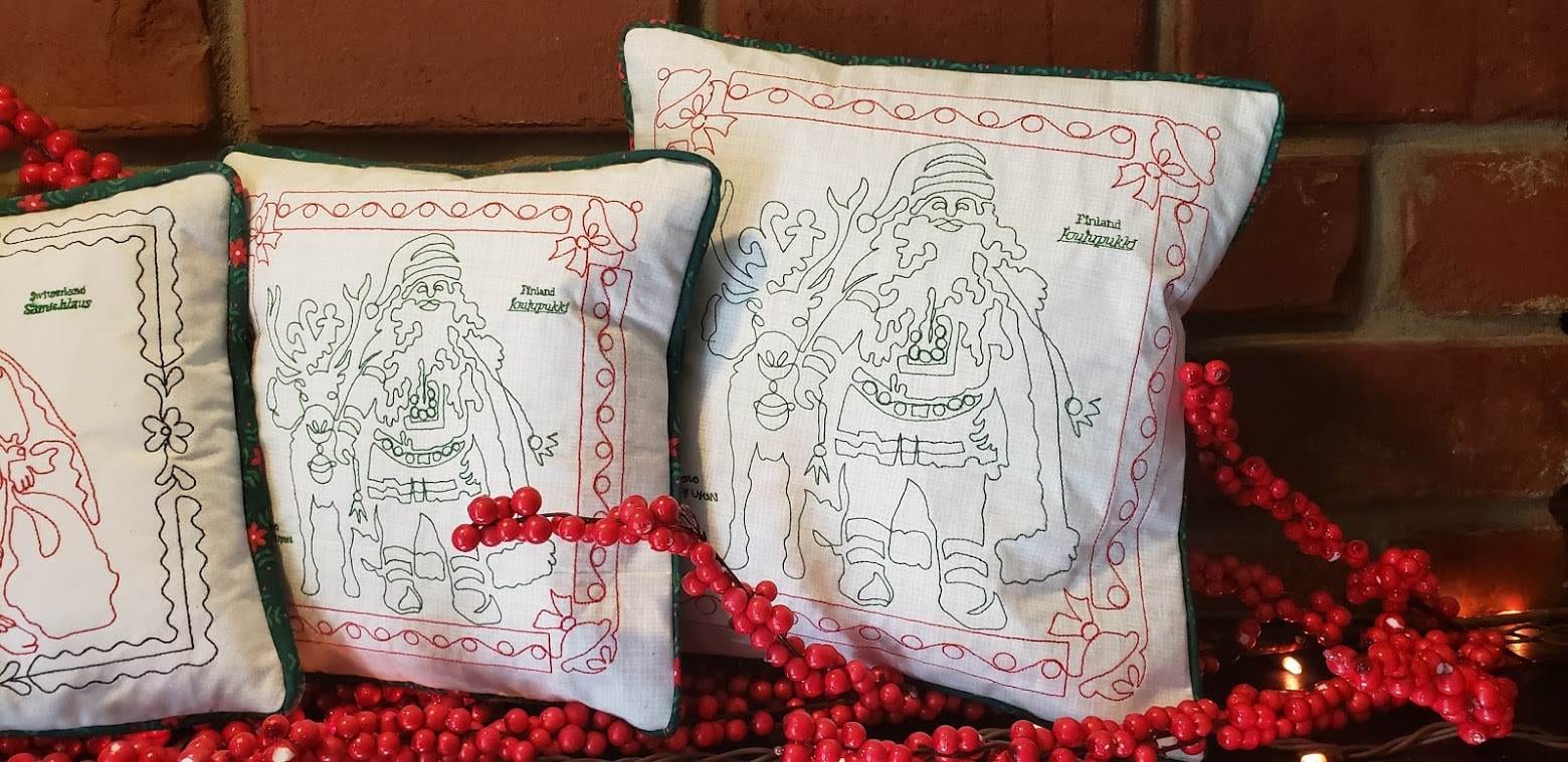 12 Santas for Embroidery Machine Redwork- set of 12! - Image 10