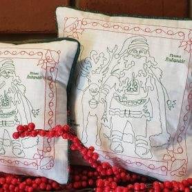 Santa Finland Redwork: Digital Embroidery Files or PDF Printable Paper Files