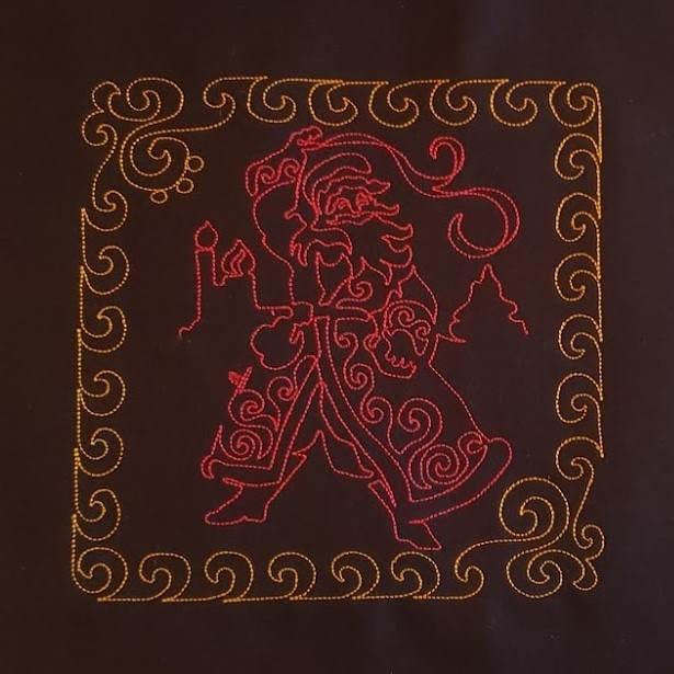 12 Santas for Embroidery Machine Redwork- set of 12! - Image 7