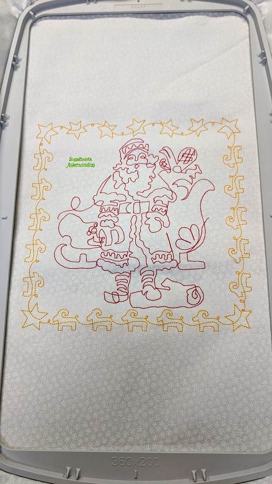 Santa Scandinavia Redwork: Digital Embroidery Files or PDF Printable Paper - Image 7