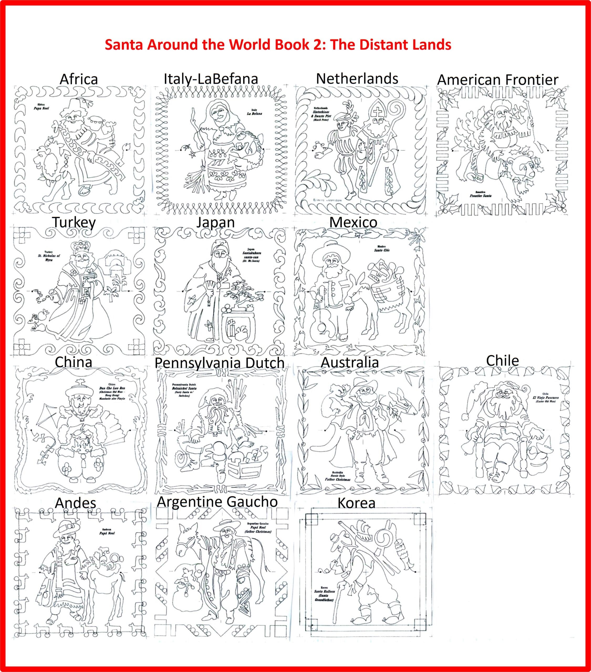 Special Order: Worldwide Santas for Machine Embroidery - Image 16