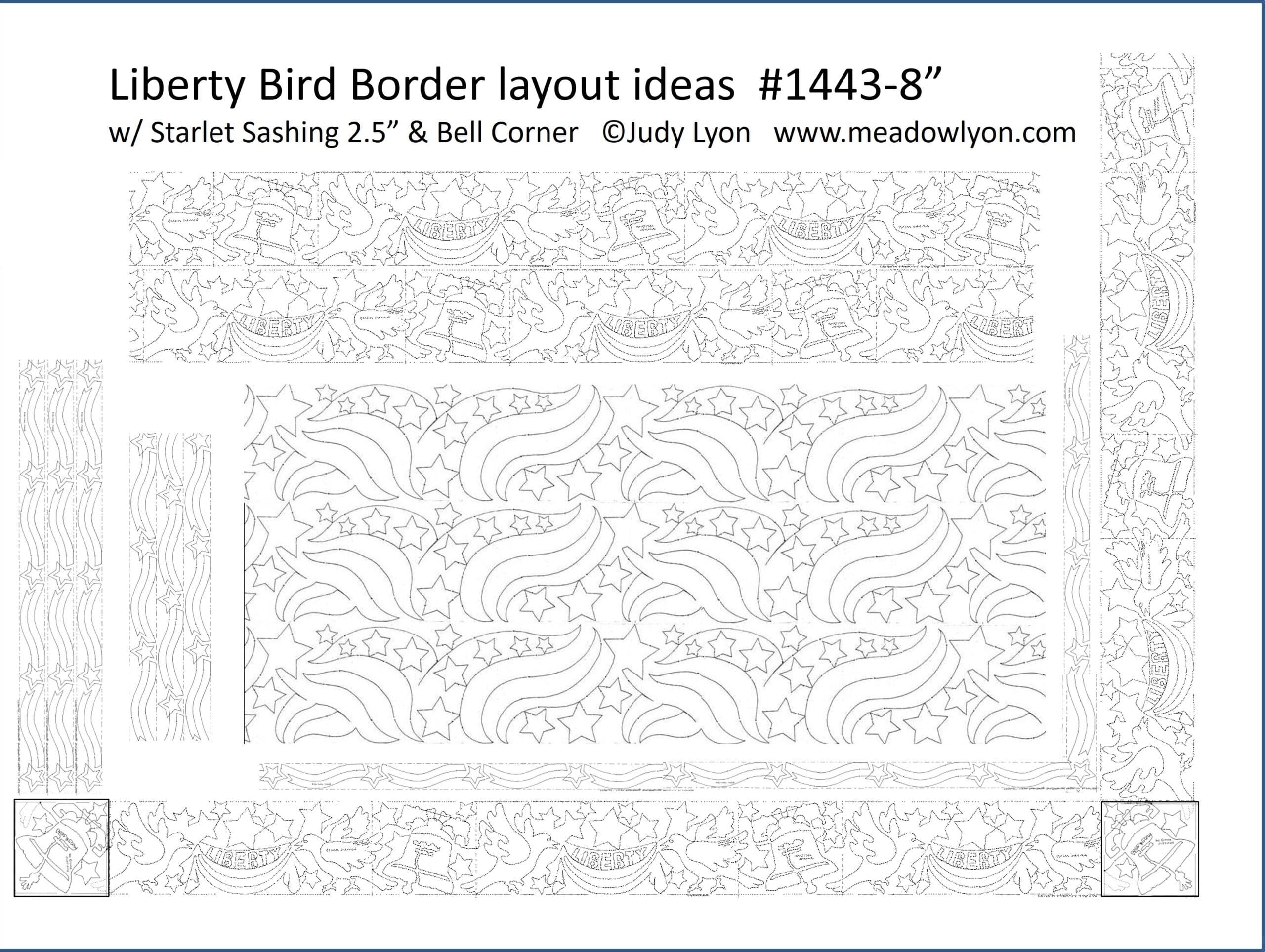 Liberty Birds 8" Border Pattern 8" Edge-to-Edge