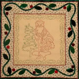 Santa Ukraine Redwork: Digital Embroidery Files or PDF Printable Paper