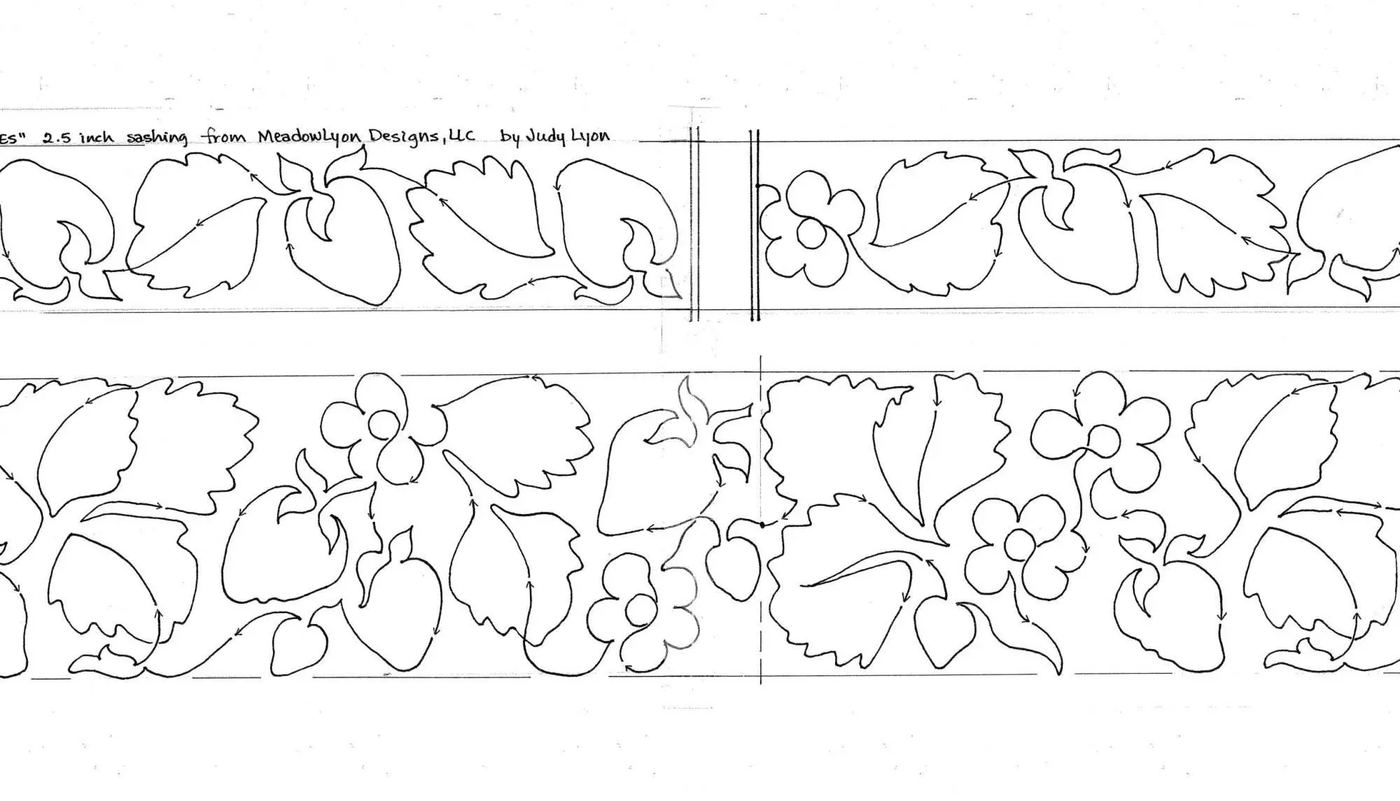 Strawberry Ribbons 8″ Border Pattern – MeadowLyon Designs