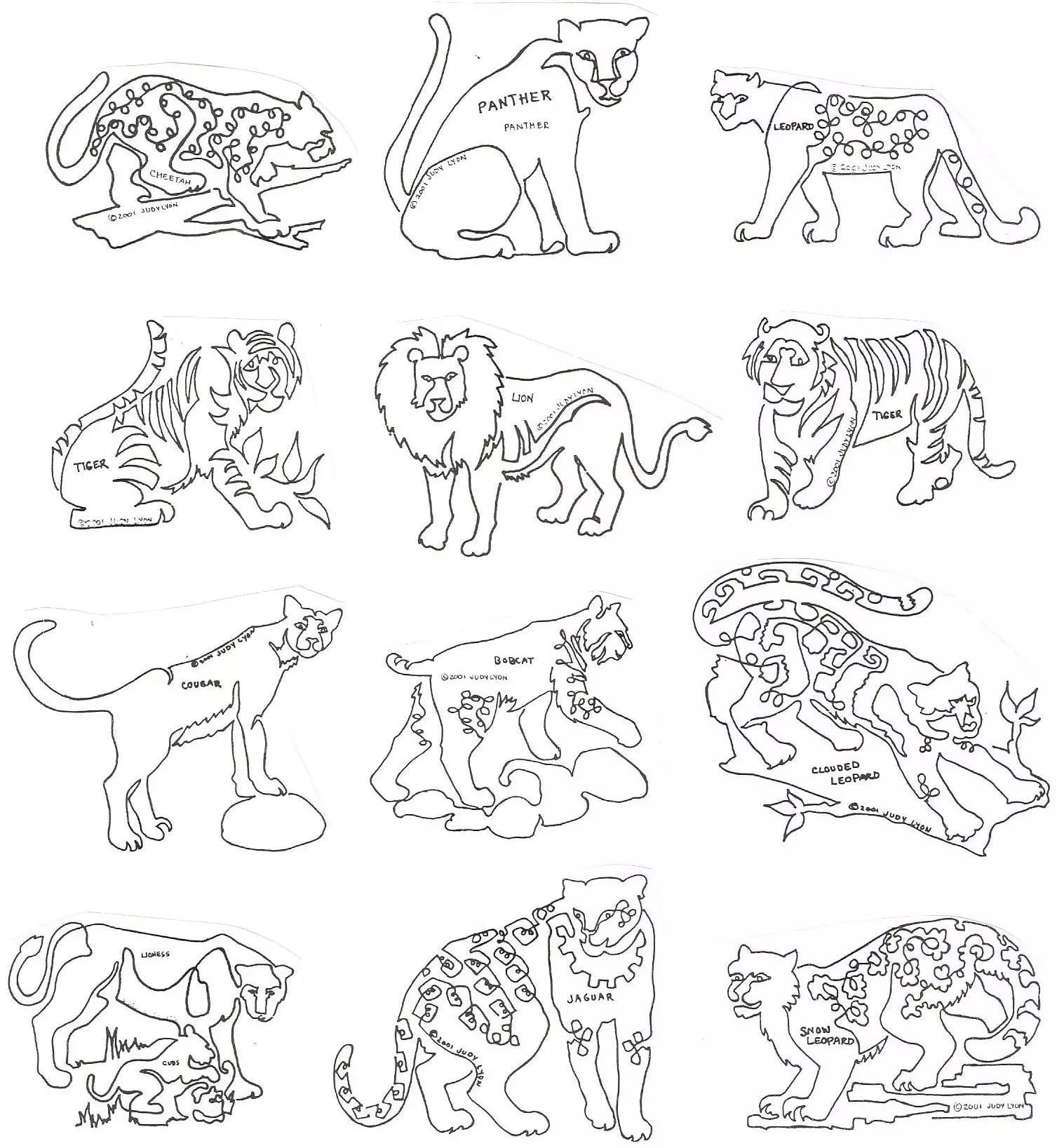 Big Cats PDF 8" Block Pattern