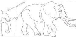 Elephants on the Run #1160-4 4" Border Pattern