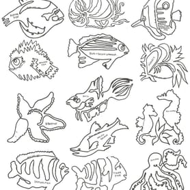 Fishy Business Set #1 8" Block Pattern