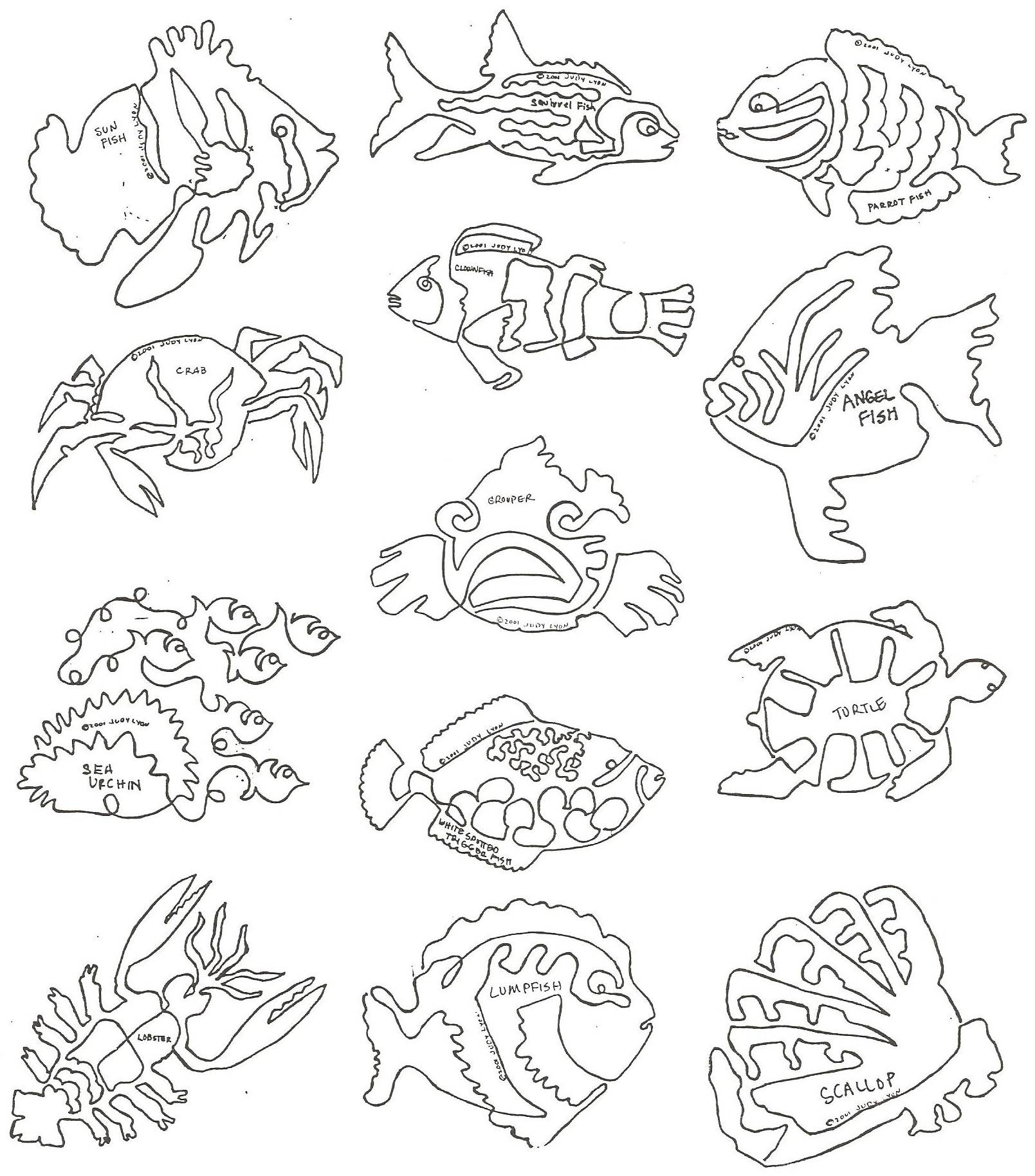 Fishy Business Set #2 8" Block Pattern