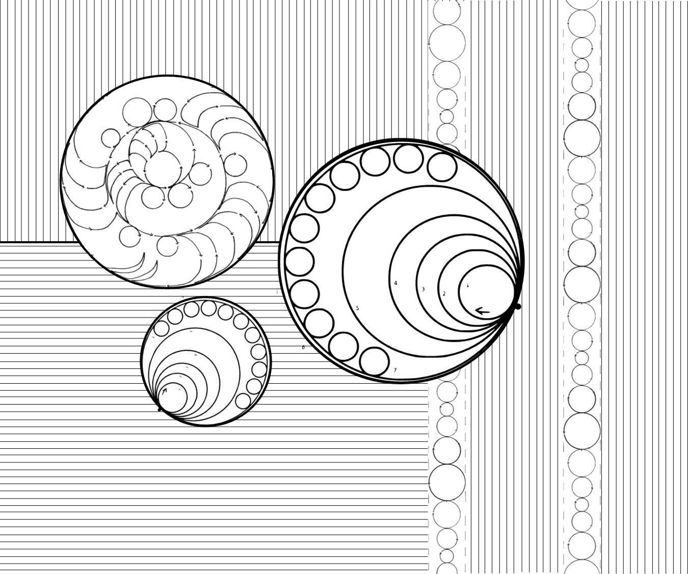 Circular Motion- three 2-inch sashings, 8"+10" Circular Motifs - Image 7