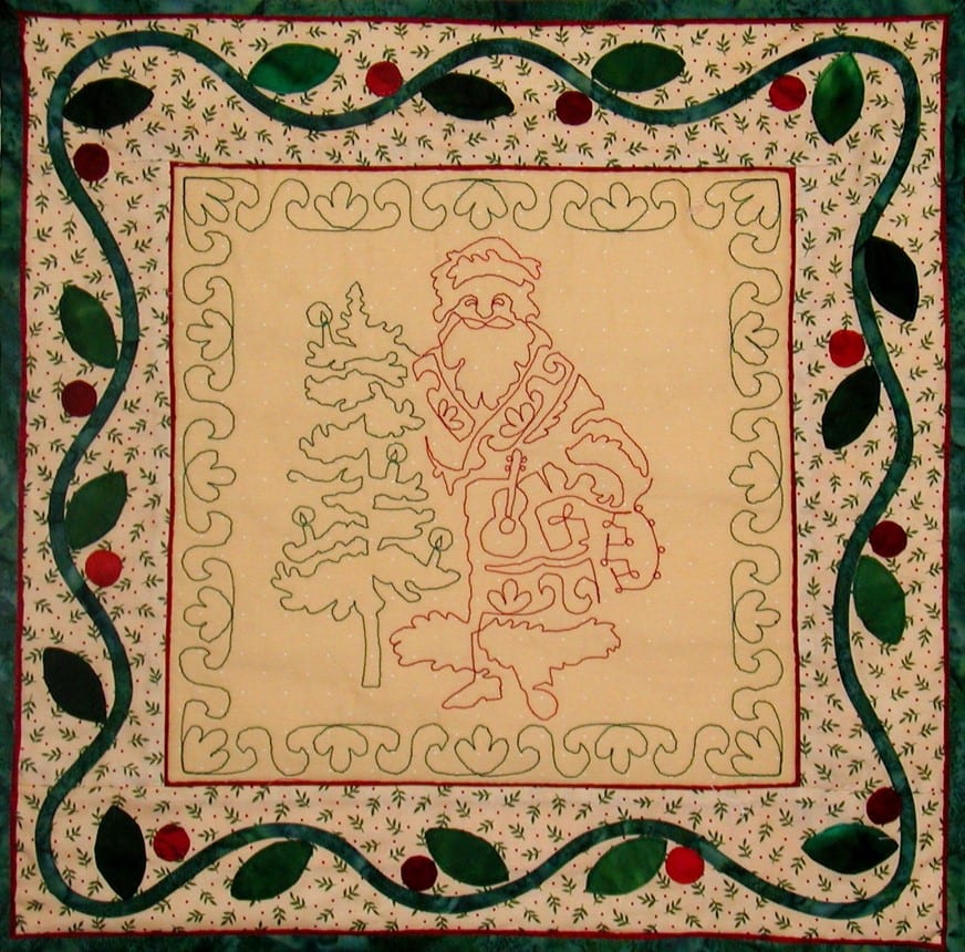 Santa Ukraine Redwork: Digital Embroidery Files or PDF Printable Paper