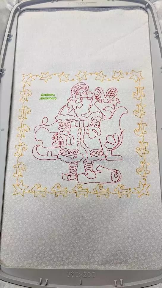 Santa Scandinavia Redwork: Digital Embroidery Files or PDF Printable Paper - Image 7